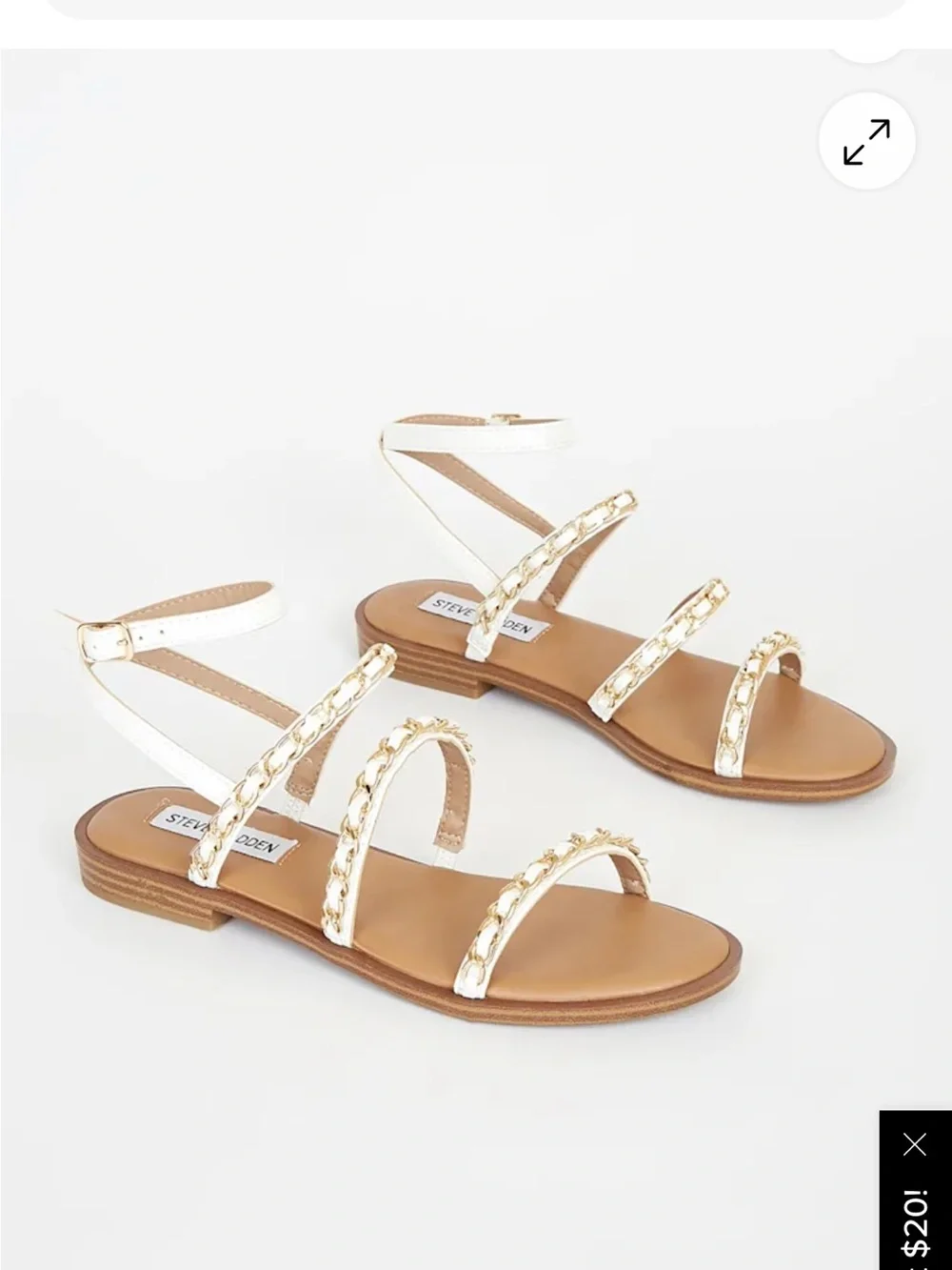 Steve Madden White Chain-Strap Women's Sandals - Picture 4 of 5